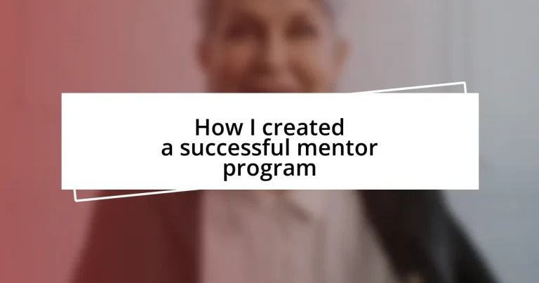 How I created a successful mentor program